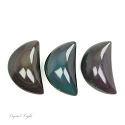 Rainbow Obsidian Crescent