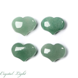 China, glassware and earthenware wholesaling: Green Aventurine Small Puff Heart