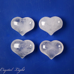 Clear Quartz Small Puff Heart