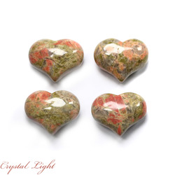 China, glassware and earthenware wholesaling: Unakite Small Puff Heart