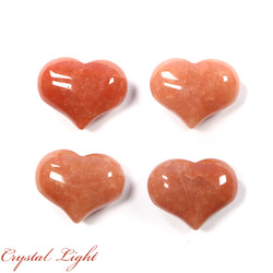 China, glassware and earthenware wholesaling: Orange Aventurine Small Puff Heart