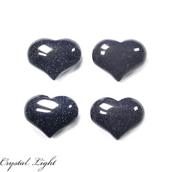 Blue Goldstone Small Puff Heart