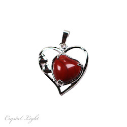 China, glassware and earthenware wholesaling: Red Jasper Multi-Heart Pendant