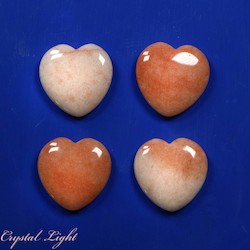 Orange Aventurine Small Flat Heart