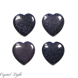 Blue Goldstone Small Flat Heart