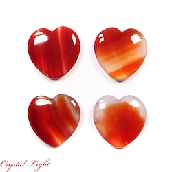 Orange Agate Small Flat Heart