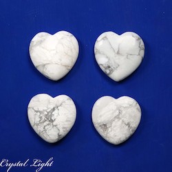 Howlite Small Flat Heart