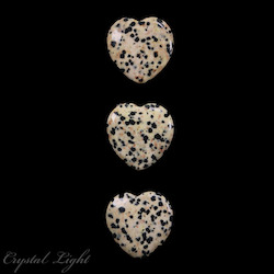 Dalmatian Jasper Small Flat Heart