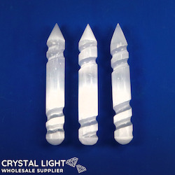 China, glassware and earthenware wholesaling: Selenite Spiral Wand #2