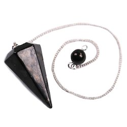 Shungite Pendulum with Bead