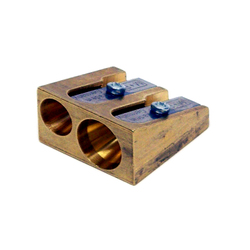 Brass Wedge Double Pencil Sharpener