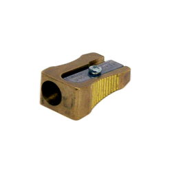 Brass Wedge Single Pencil Sharpener