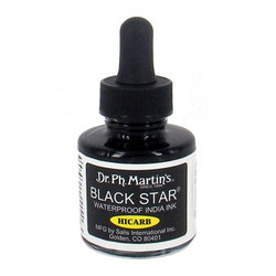 Dr Martin's Black Star Hi-Carb Waterproof India Ink