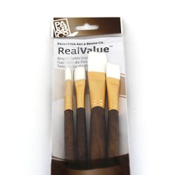 Real Value Set of 4 Long Handle White Taklon