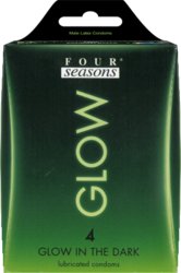 8A - FOUR SEASONS - GLOW N DARK CONDOMS 4s- FS-GL-4**