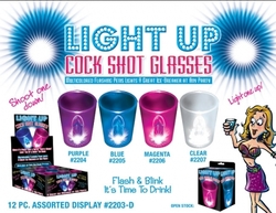 4B - LIGHT UP COCK SHOT GLASS - PURPLE - HP-220