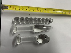 8A - GLASS PLUGS AND DILDO SET SMALL - XAP53**