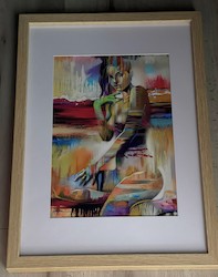 SENSUAL ART SIZE 1 - MULTI COLOUR LADY SITING - SEN-04**