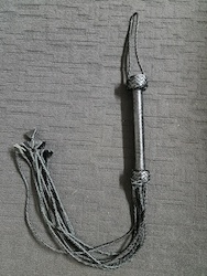 6A - PLAITED LEATHER 9 TAILS FLOGGER - BLK015**