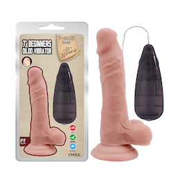 1A - 7" BEGINNERS VIBRATING DILDO - FLESH - CN-101831177