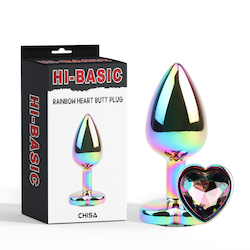 2C - HI BASIC - RAINBOW HEART BUTT PLUG - CN-191430160**