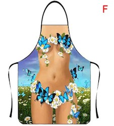 9B - BBQ APRON -  BUTTERFLIES - AP71**