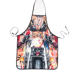 9B - BBQ APRON -  BIKER GIRL  - AP71**