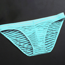 S - BRIEFS - SEE THROUGH - AQUA  - SIZE XL - SW-W200**