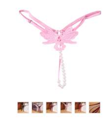 S - LADIES PEARL G STRING - PINK - SJ-PEARLG**