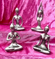 S - YOGA LADIES SILVER SET  OF 4 - SJ-YL-SILVER4**