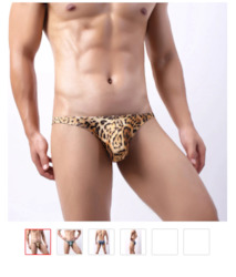 S - BRIEFS - LEOPARD PRINT- GOLD - XL - SJ-MEN-LPXL**