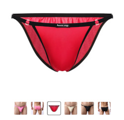 S - BRIEFS -  ADJUSTABLE SIDES - RED - SJ-MEN-RED**