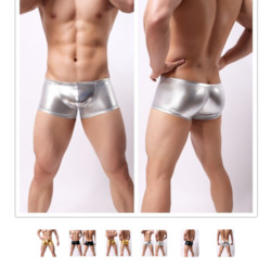 S - BOXERS - WET LOOK - SILVER BOXERS XXL  - SJ-MEN-WLSBXXL**