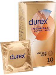 8A - DUREX - INVISABLE ULTRA THINS - WIDE FIT - 10S - DX-IUT-10**