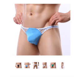 Wholesale trade: S - THONG - FISHNET SIDES - BLUE  - SIZE XXL - SJ-M-ASST**