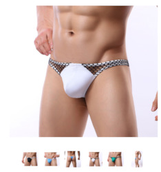 S - THONG - FISHNET SIDES - WHITE - SIZE XXL - SJ-M-ASST**