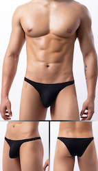 S - BRIEFS -  SHEER MESH - BLACK - XXL - SJ-MEN-BK**