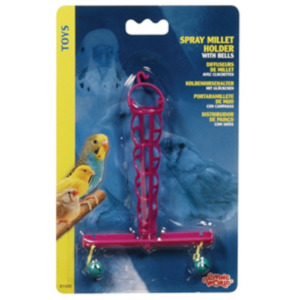 Spray Millet Holder. Includes Fun Bells.