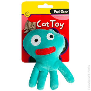 Pet One Cat Toy - Plush Octopus Blue 12.5cm