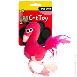 Animal - live: Pet One Cat Toy Plush Flamingo Pink 11.5cm