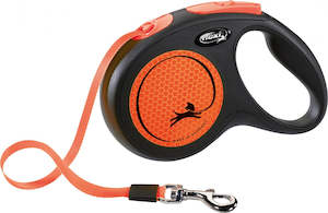 Flexi Neon Reflective Dog Lead 5M Med (Orange)