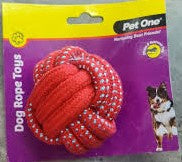 Pet One Rope Ball Dog Toy