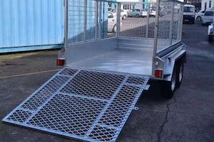 Tandem Trailer with Ramp and Cage