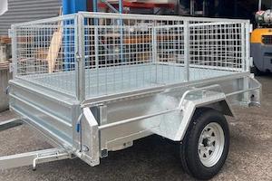 8x5 Single Axle Heavy Duty Trailer With Cage (Tilt)