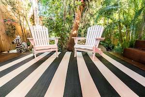 black outdoor rug: Outdoor Rug - Bold Yet Elegant Black and White Stripe