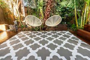 Outdoor Rug - Morocco Grey And White