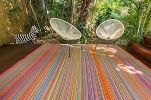 Striped: Outdoor Rug - Mexicali Orange Multi Colour