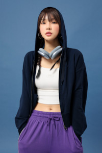 Clothing: Air Mild Hood Zip-Up_Moonnight Navy