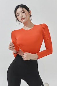 Feather Crop Top_Orange Pop