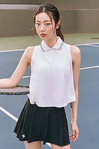 Clothing: Pique Collar Sleeveless_Ivory